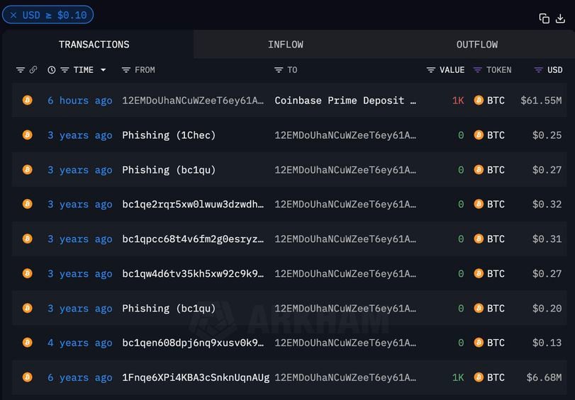 Bitcoin Whale Wallet Activity